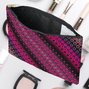 Abstract Hot Pink Pattern Accessory Pouch
