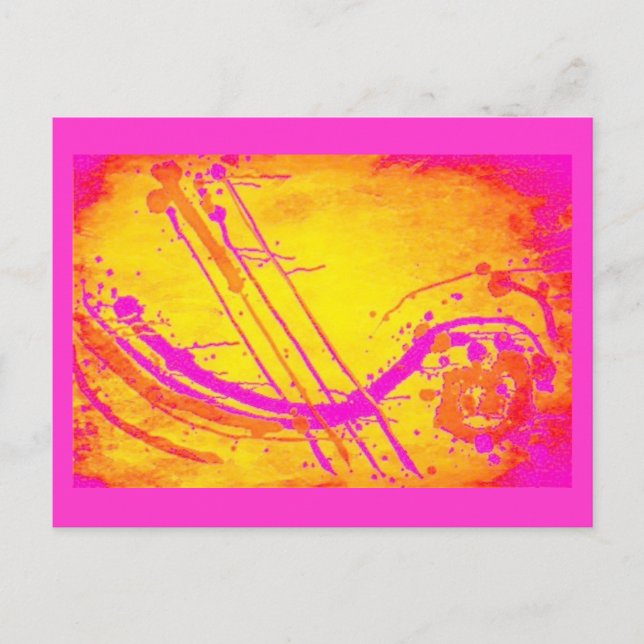Abstract 'Hot pink' postcard (Front)