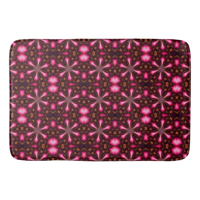 Abstract Hot Pink Stars Bath Mat (Front)