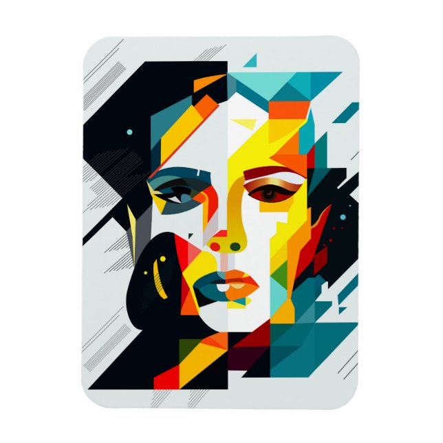 Abstract human face magnet (Vertical)
