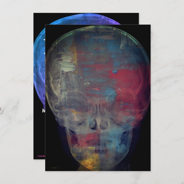 Abstract Human Skull Invitation (Front/Back)
