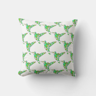 Abstract Hummingbirds - Seamless Pattern Cushion