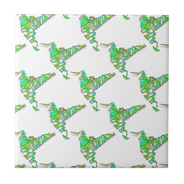 Abstract Hummingbirds Tile (Front)