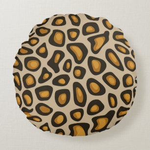 Abstract Hyena Spot Pattern Round Cushion