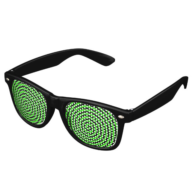 Abstract Hypnotised Green Retro Sunglasses (Angled)