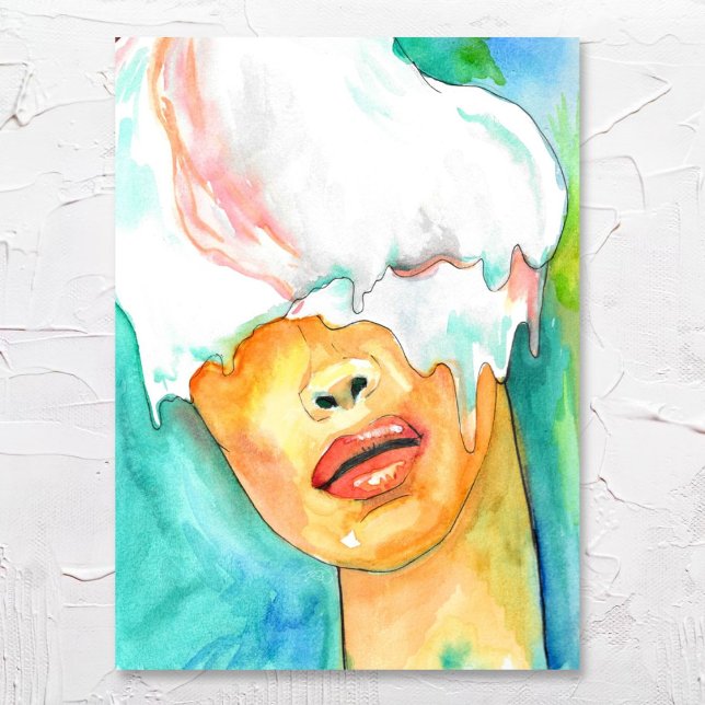 Abstract Ice Cream Woman Portrait Art Print (Creator Uploaded)