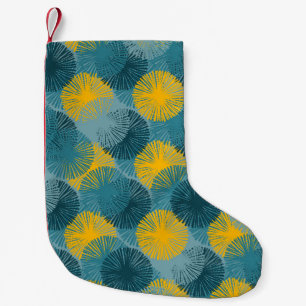 Abstract Ikat and boho style handcraft fabric patt Small Christmas Stocking