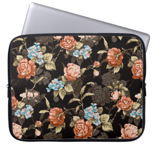 abstract illustration drawn floral seamless patter laptop sleeve