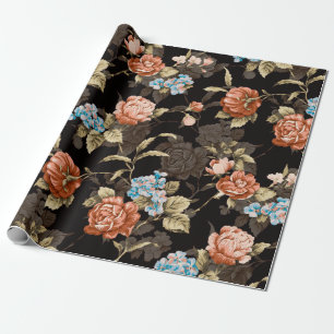 abstract illustration drawn floral seamless patter wrapping paper