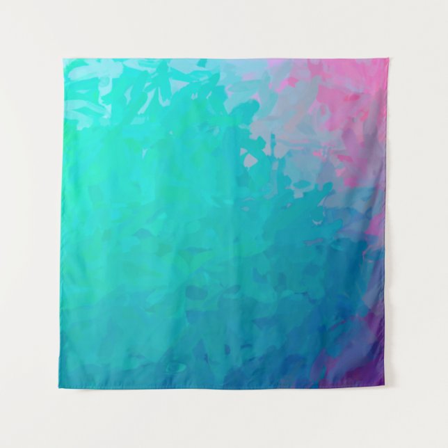 Abstract illustration of green Impressionist Impas Tapestry (Front)