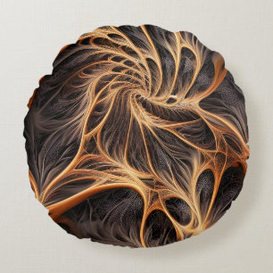 Abstract image - 3D Fractal, digital art, braun Round Cushion
