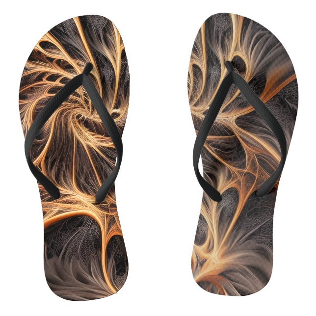 Abstract image - 3D Fractal, digital art, braun Thongs (Footbed)