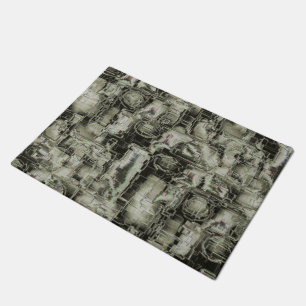 Abstract image carved mosaic in shades of grey doormat
