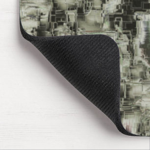 Abstract image carved mosaic in shades of grey thr mouse pad