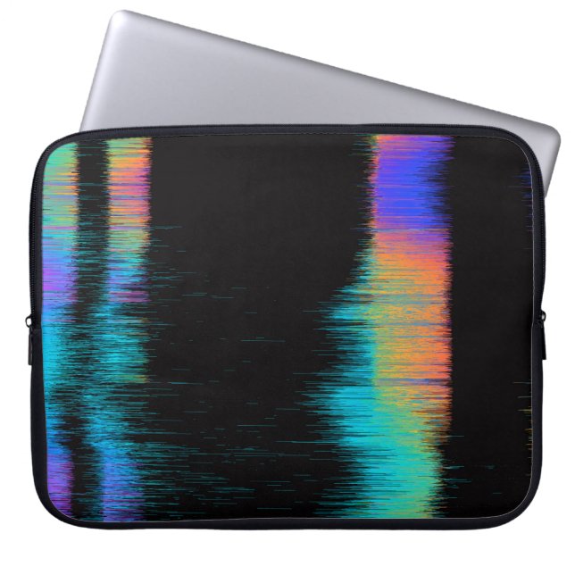 Abstract image of glitched LED screen. Broken vide Laptop Sleeve (Front)