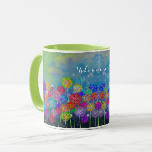 Abstract impressionist field of flowers  mug (Front Left)