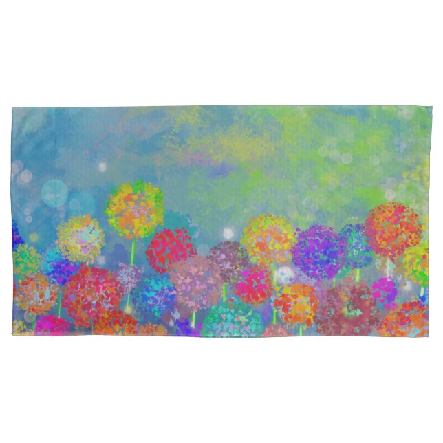 Abstract impressionist field of flowers throw pillowcase (Front)