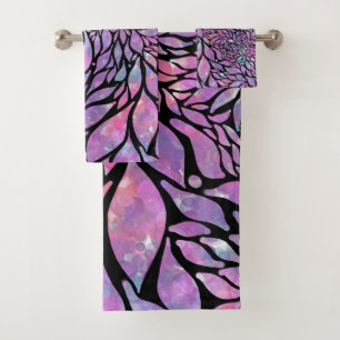 Abstract impressionist leaves bath towel set