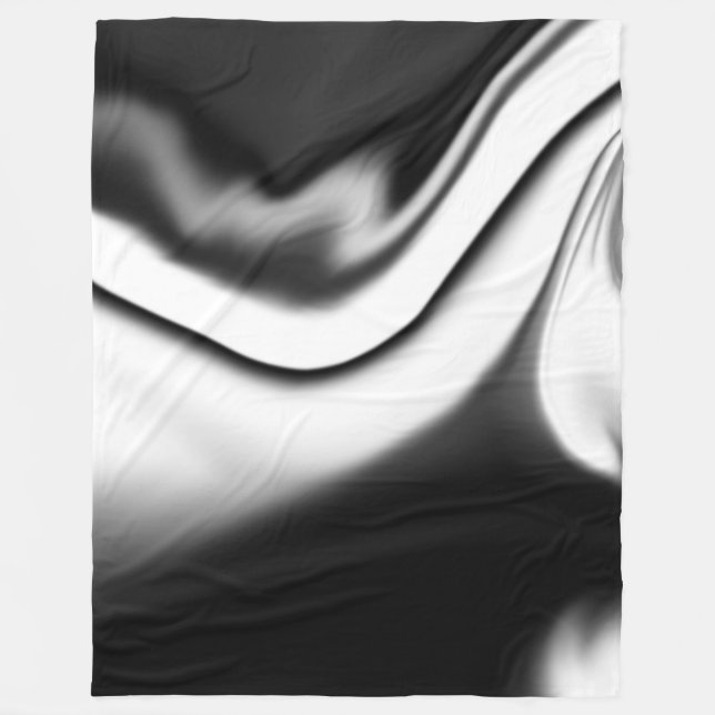 Abstract in Black and white Fleece Blanket (Front)