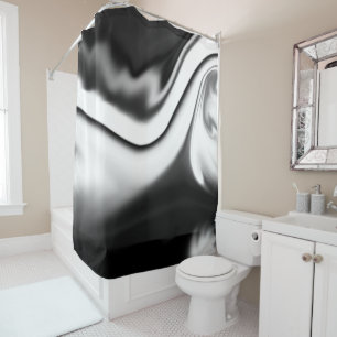 Abstract in Black and white Shower Curtain
