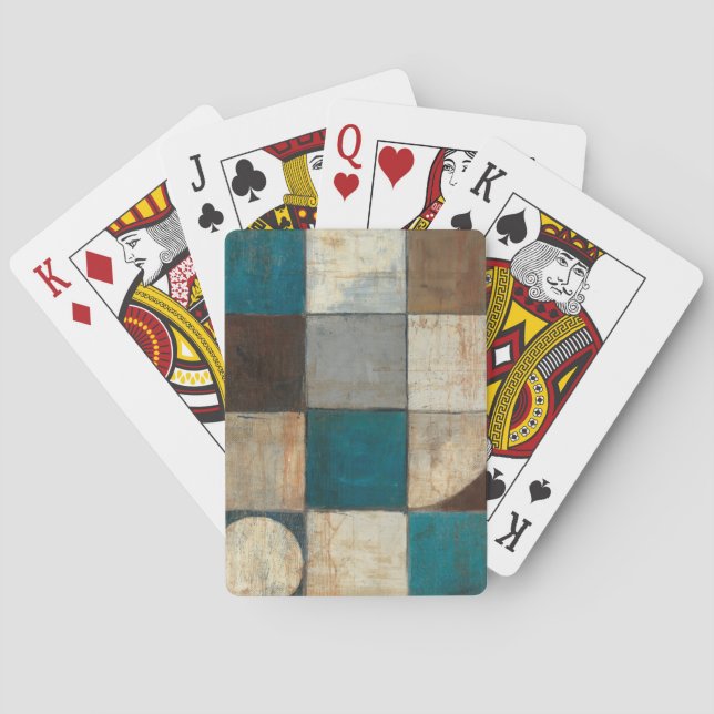 Abstract in Blue and Brown Playing Cards (Back)