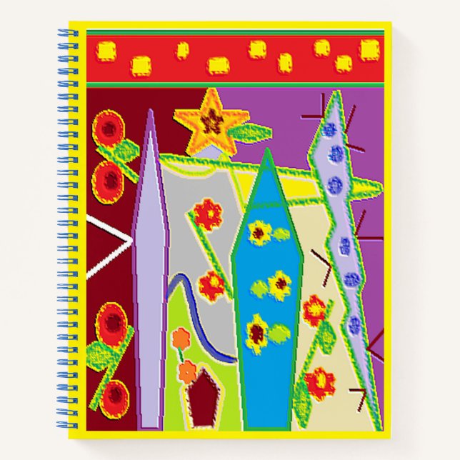 "Abstract in Colour" (Hardcover) Spiral Notebook (Front)