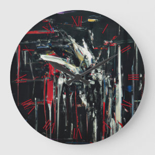 Abstract in dark colours large clock