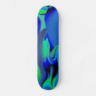 Abstract in green and blue skateboard