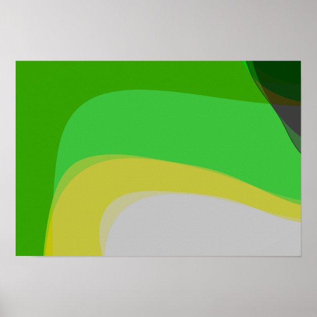 Abstract In Green And Yellow 1004 Poster (Front)