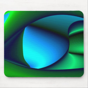 Abstract in green blue mouse pad