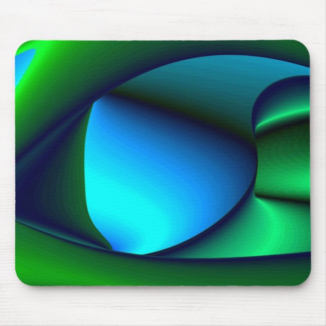 Abstract in green blue mouse pad (Front)