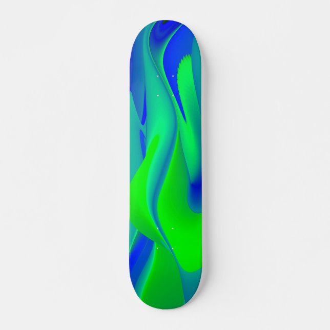 Abstract in green blue skateboard (Front)