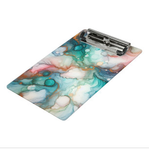 Abstract in Pink, Teal, Blue, and Gold Mini Clipboard