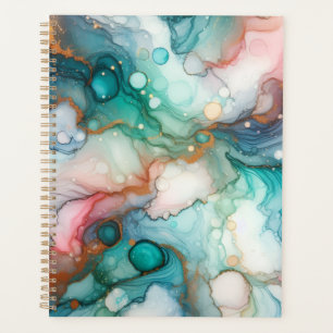 Abstract in Pink, Teal, Blue, and Gold Planner