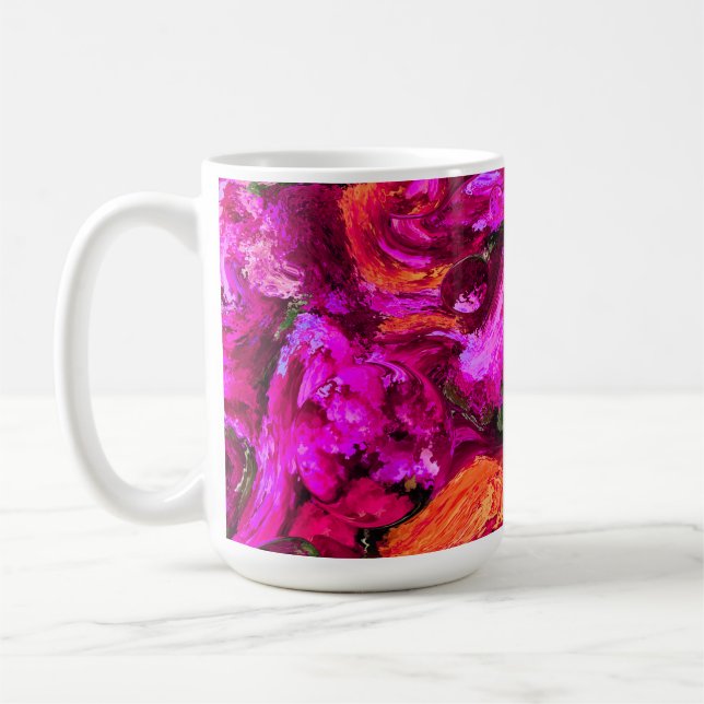 Abstract In Purples, Oranges, & Greens  Coffee Mug (Left)