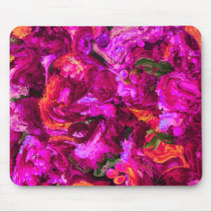 Abstract In Purples, Oranges, & Greens Mouse Pad
