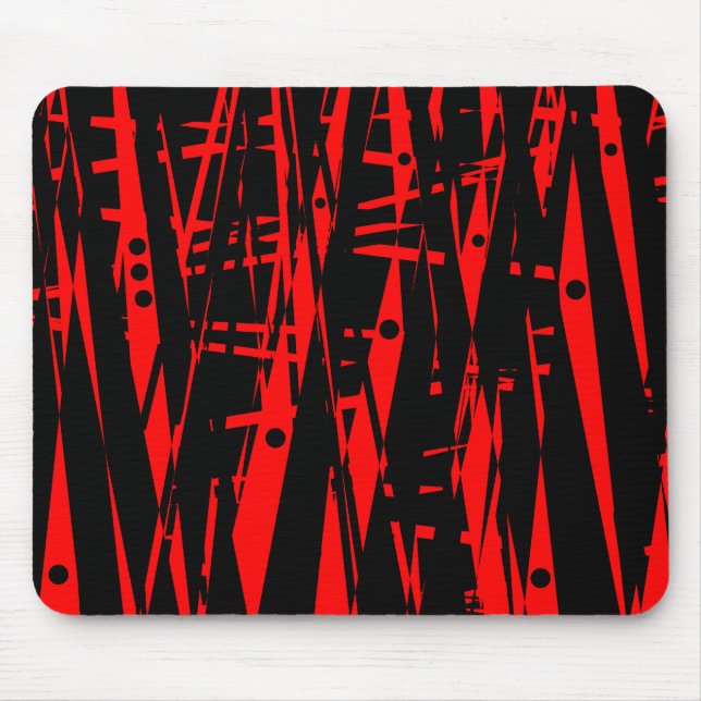 Abstract in Red and Black Mouse Pad (Front)