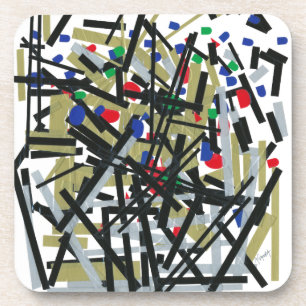 Abstract in Tape & Letterforms 1 Coaster