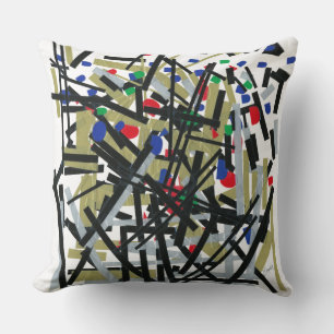 Abstract in Tape & Letterforms 1 Cushion