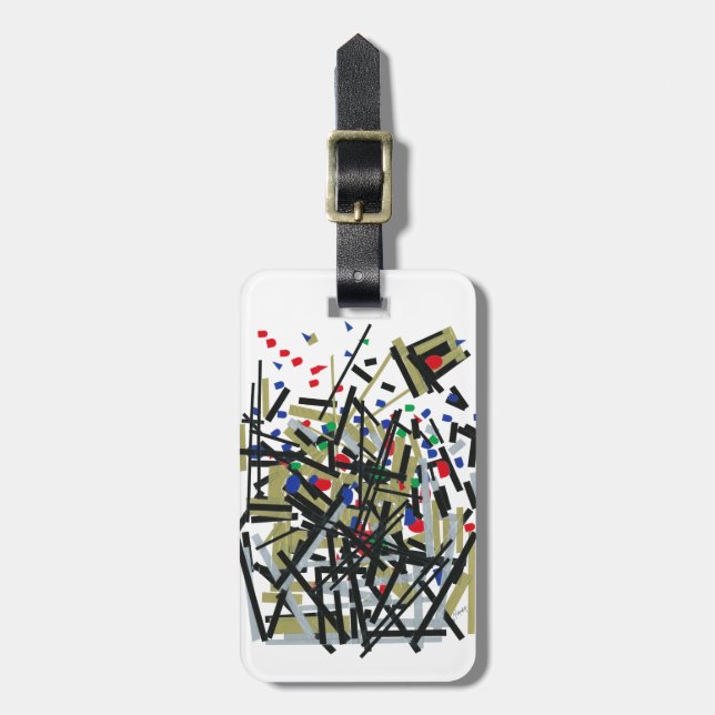 Abstract in Tape & Letterforms 1 Luggage Tag (Front Vertical)