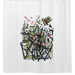 Abstract in Tape & Letterforms 1 Shower Curtain