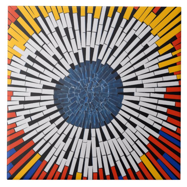 Abstract in Tape—Starburst Ceramic Tile (Front)