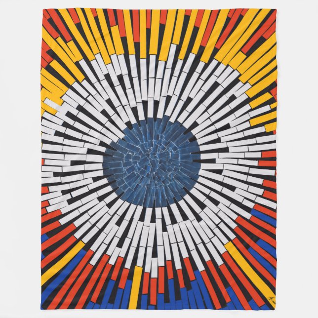 Abstract in Tape—Starburst Fleece Blanket (Front)