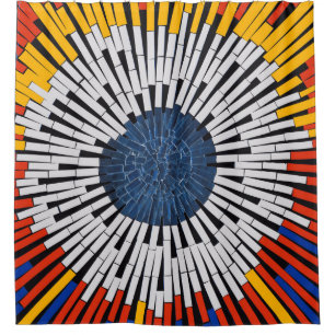 Abstract in Tape—Starburst Shower Curtain
