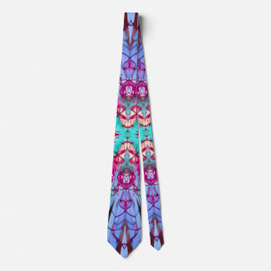 Abstract in Turquoise and Magenta Tie