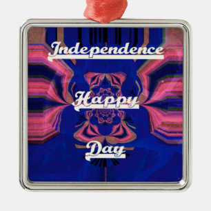 Abstract Independence Day Celebration Art Metal Ornament
