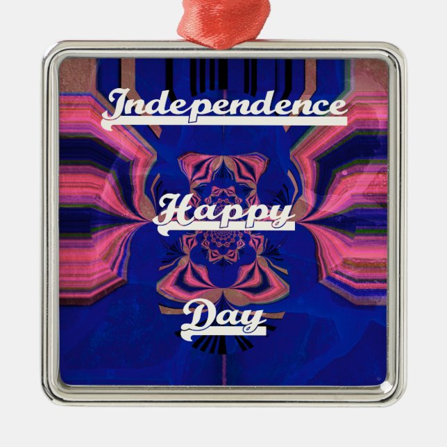 Abstract Independence Day Celebration Art Metal Ornament (Front)