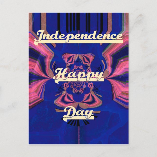 Abstract Independence Day Celebration Art Postcard (Front)