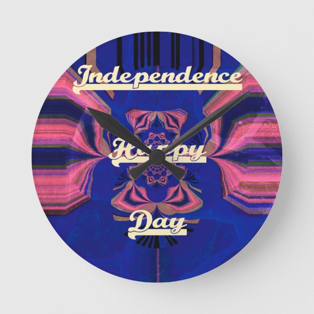 Abstract Independence Day Celebration Art Round Clock (Front)