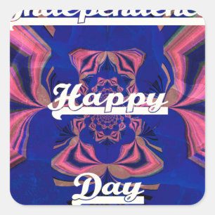 Abstract Independence Day Celebration Art Square Sticker